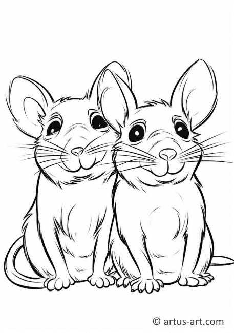 Roztomilé krysy - omalovánka pro děti